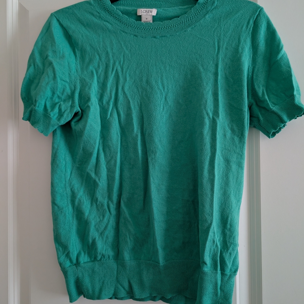 J. Crew Green Cowl Neck Sweater